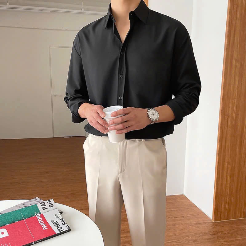 áo sơ mi đen tay dài