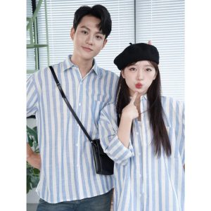 Áo sơ mi sọc xanh